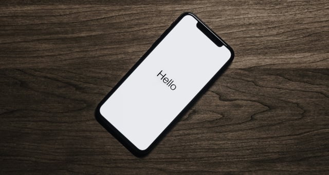 photo of a smartphone with a clear message