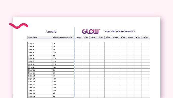 tracking website maintenance time with glow's spreadsheet template