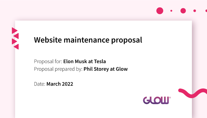 website maintenance proposal template - front cover
