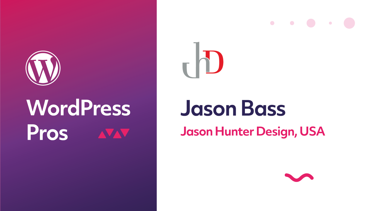 graphic for the glow content series titled wordpress pros, featuring us based agency jason hunter design