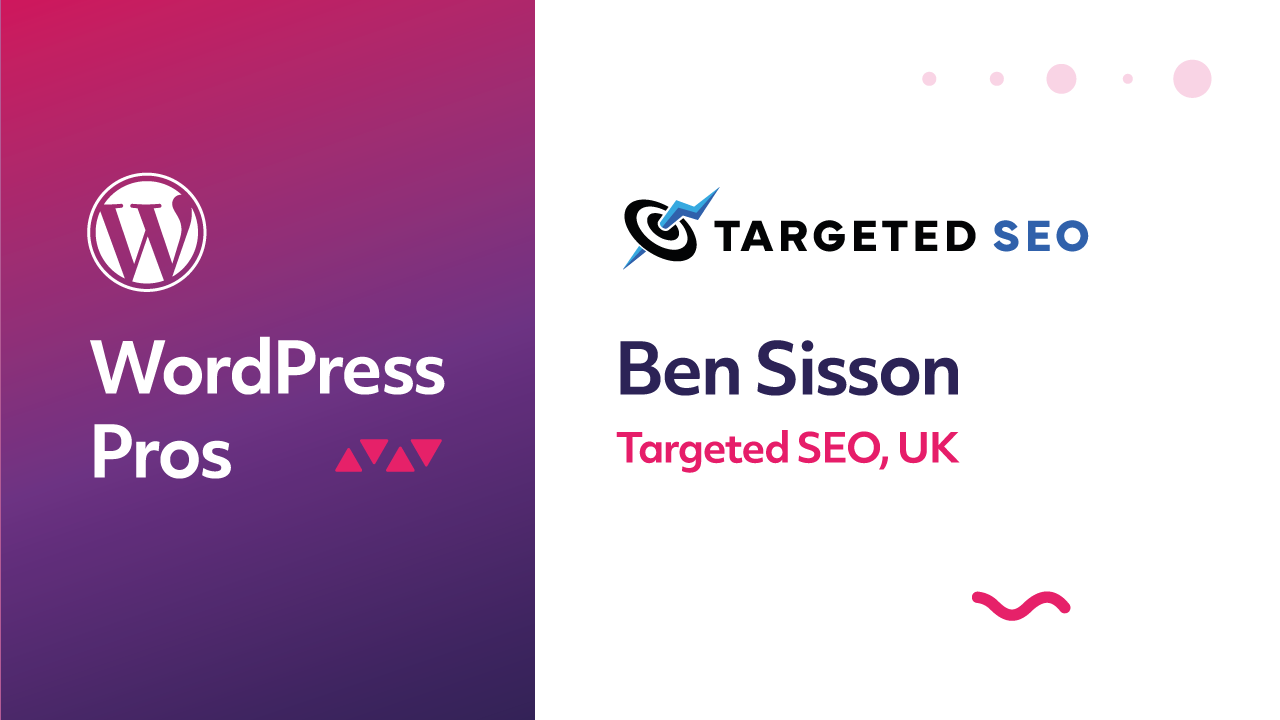 graphic for the glow content series titled wordpress pros, featuring uk based agency targeted seo